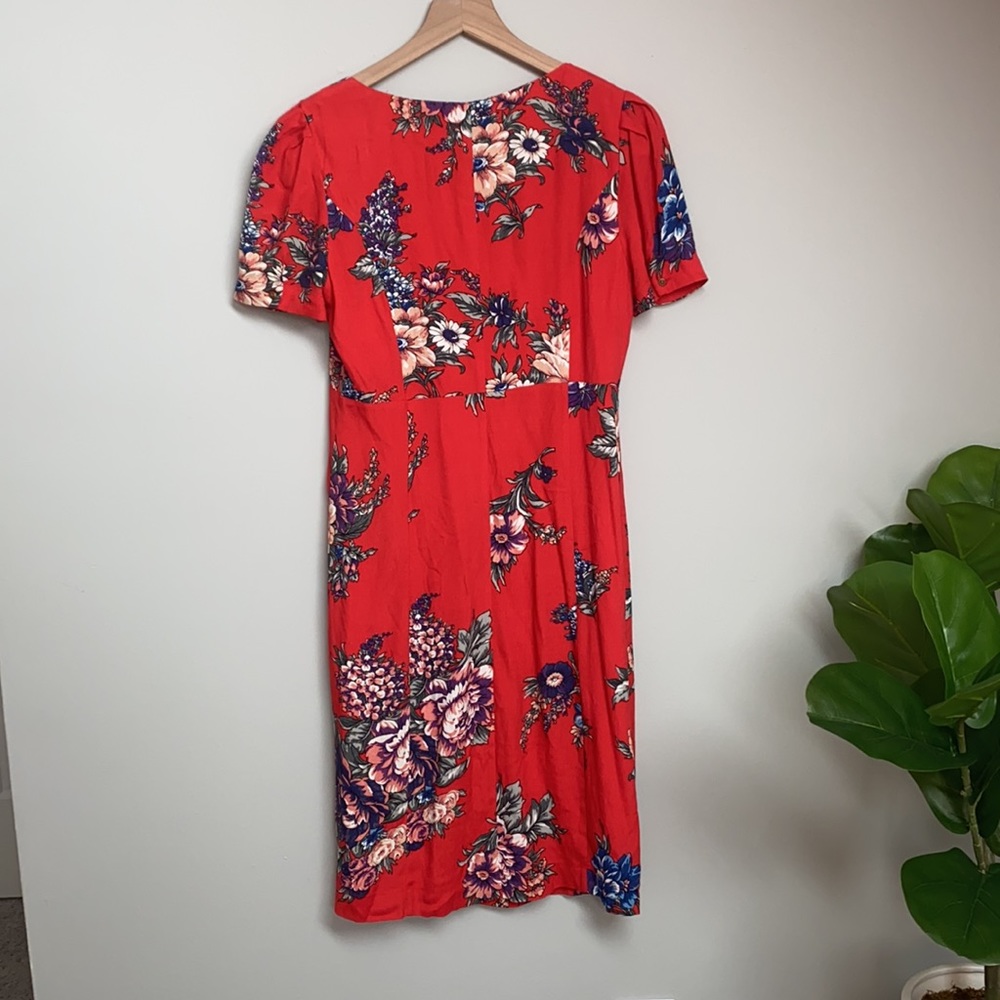 Anthropologie Maeve Red Floral Dress - Picture 5 of 7